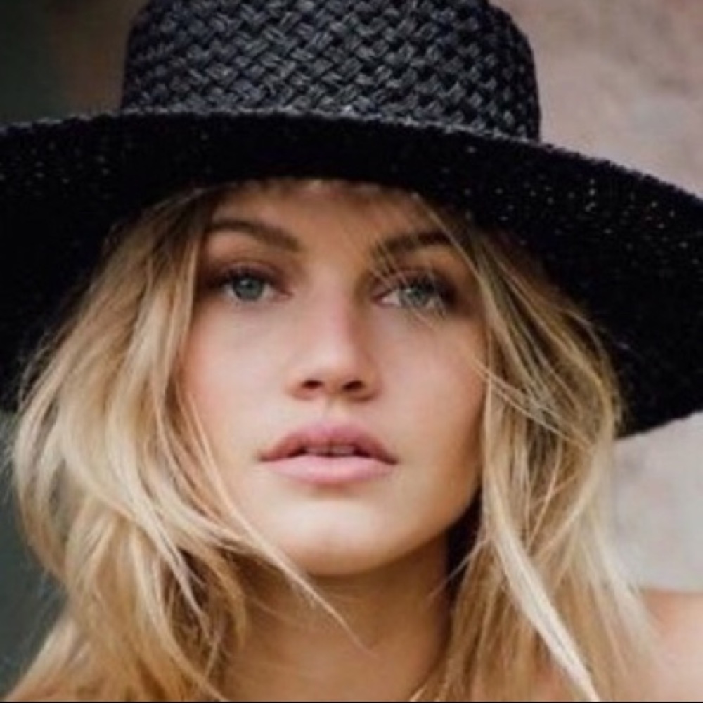 Lack of Color Black Sunnydip Straw Hat Black L